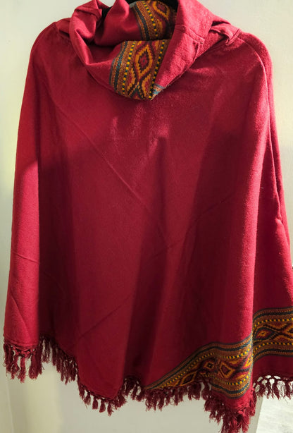 Organic Cotton Cowl Neck Poncho - Aztec