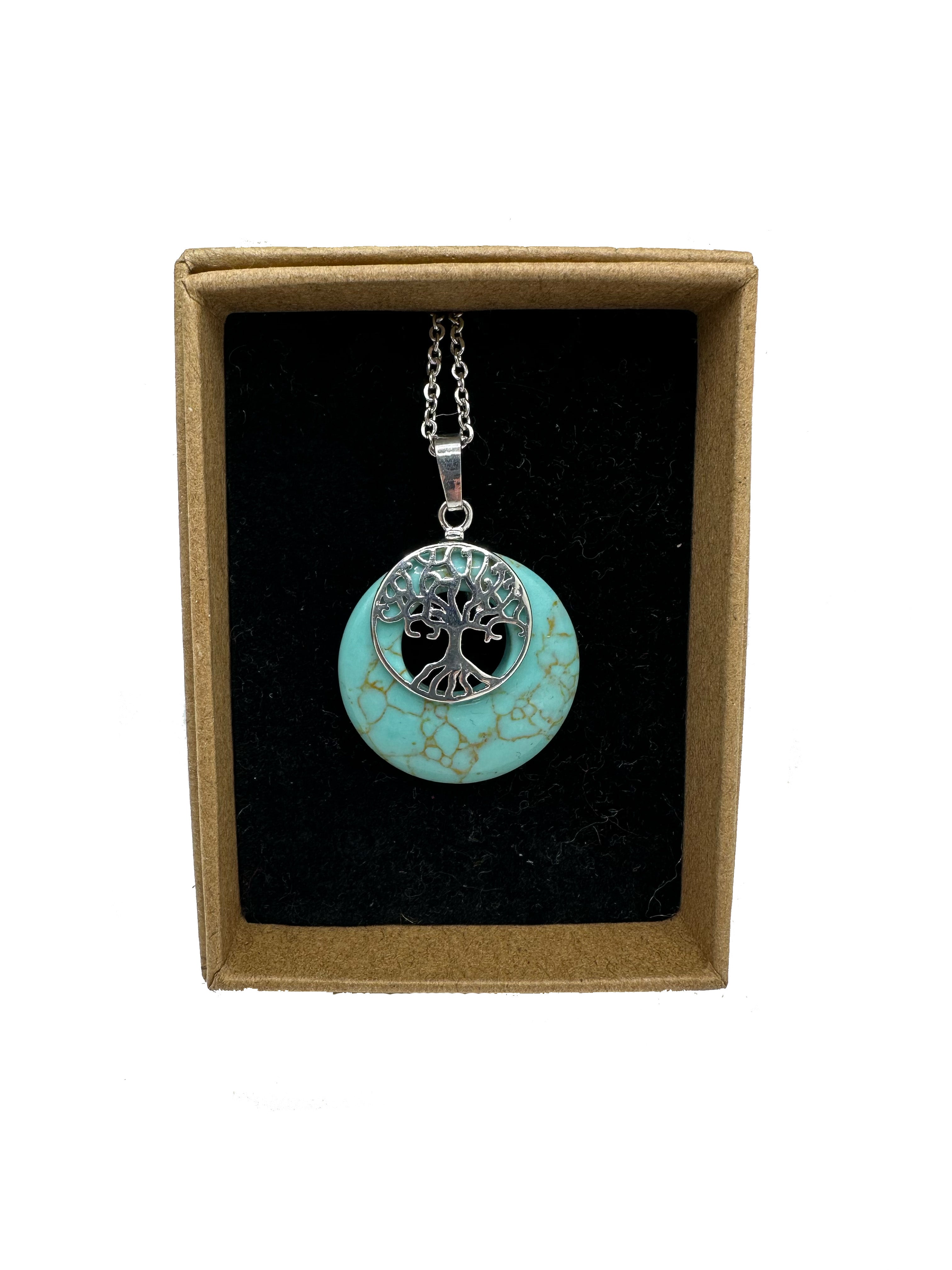 Turquoise donut outlet pendant